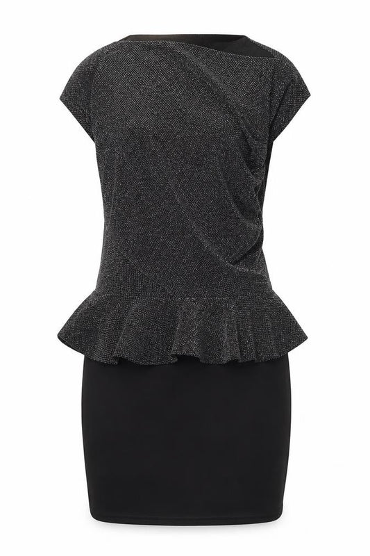 Front view of Nikka women’s multicoloured polyester mini, size S, round neck