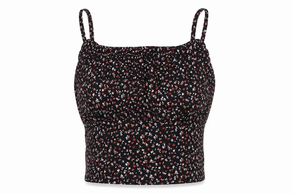 Primark Womens Multicoloured Floral Viscose Camisole T-Shirt Size S Square Neck