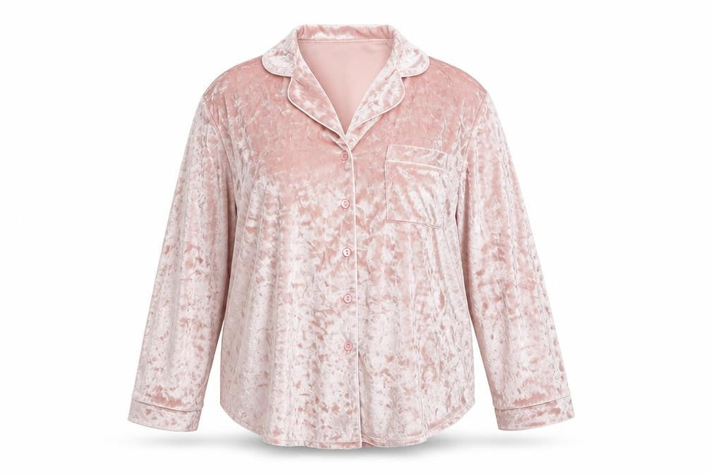 Front view of ORIGINALS women’s pink solid polyester nightshirt, size UK 16