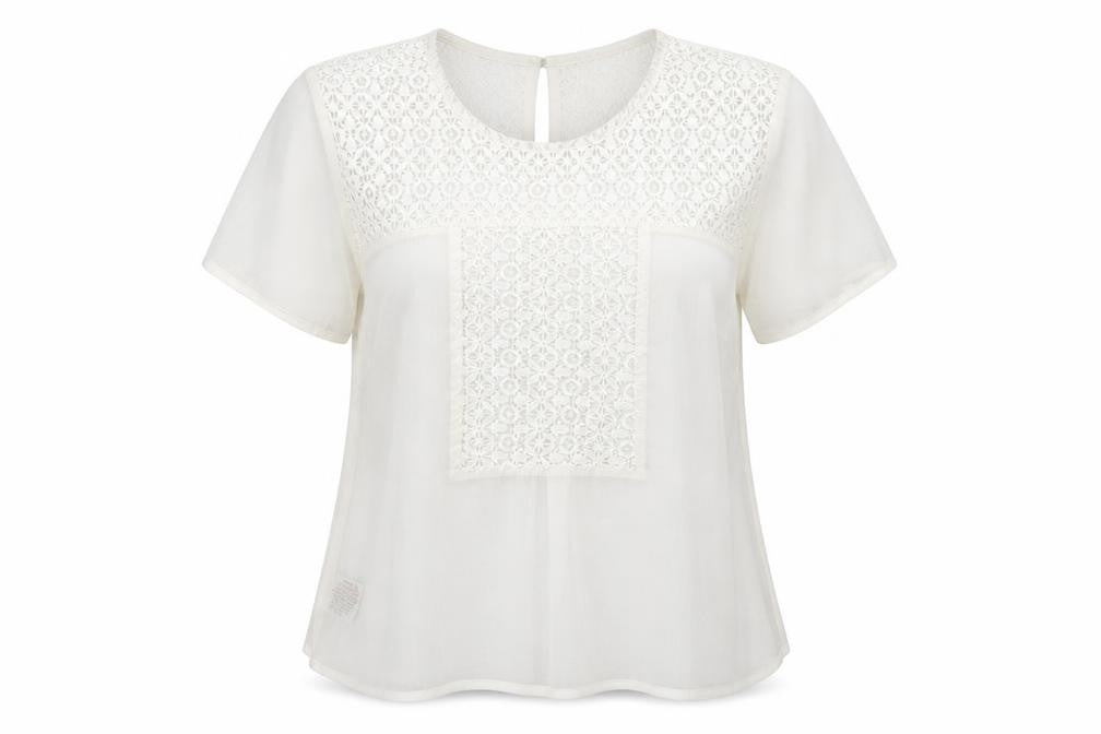 Falmer Heritage Womens White  Polyester Basic T-Shirt Size 16 Round Neck
