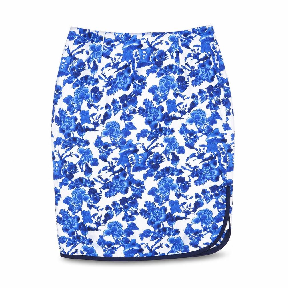 South Womens Blue Floral Polyester Straight & Pencil Skirt Size 14