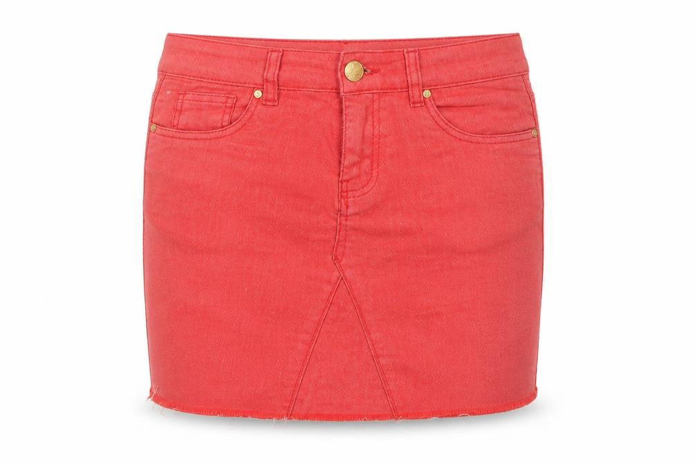 Denim Co Womens Red  Cotton Mini Skirt Size 10