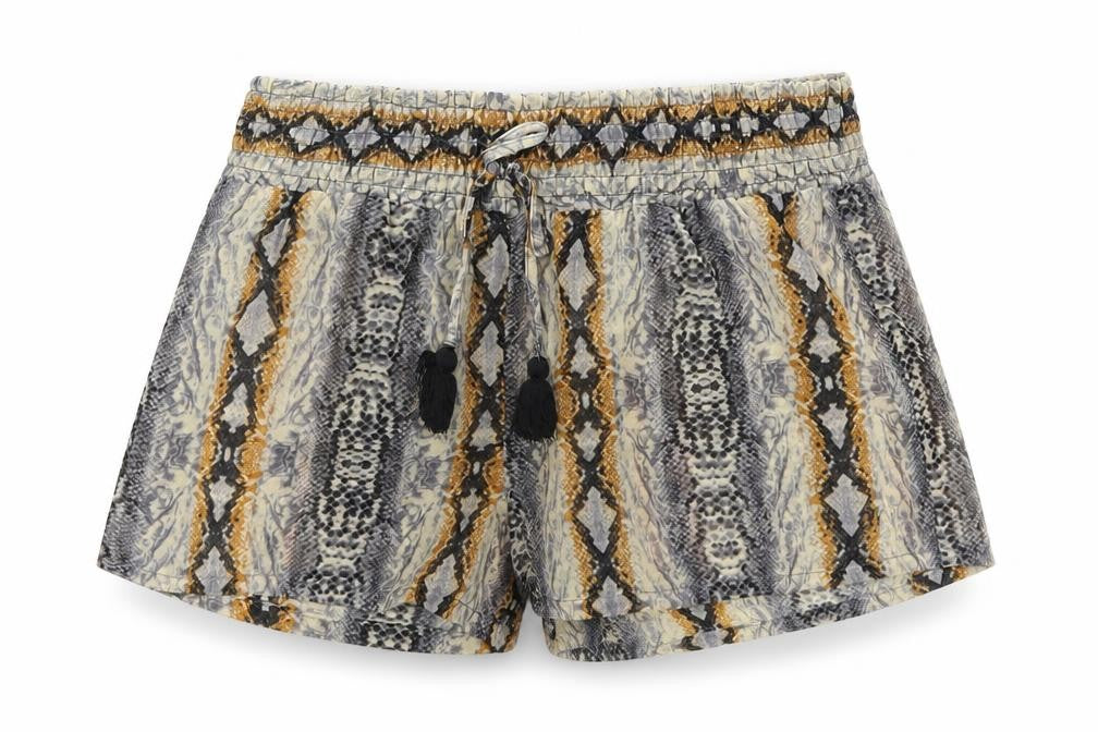Etam Womens Grey Animal Print Polyester Culotte Shorts Size M L3 in Regular