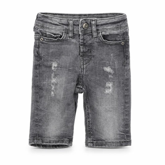 Front view of Denim Co boys’ grey cotton cropped jeans, size 18-24, months
