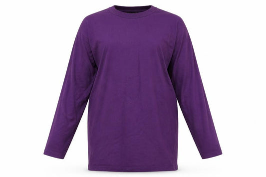 Front view of ASOS women’s purple cotton pyjama top, size UK 8
