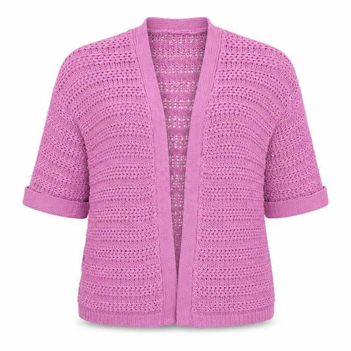 NEXT Womens Pink V-Neck  Acrylic Cardigan Jumper Size M   - Open knit