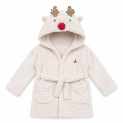 mamas & papas Girls Beige Animal Print Polyester  Gown Size 6-9 Months   - Reindeer Hood