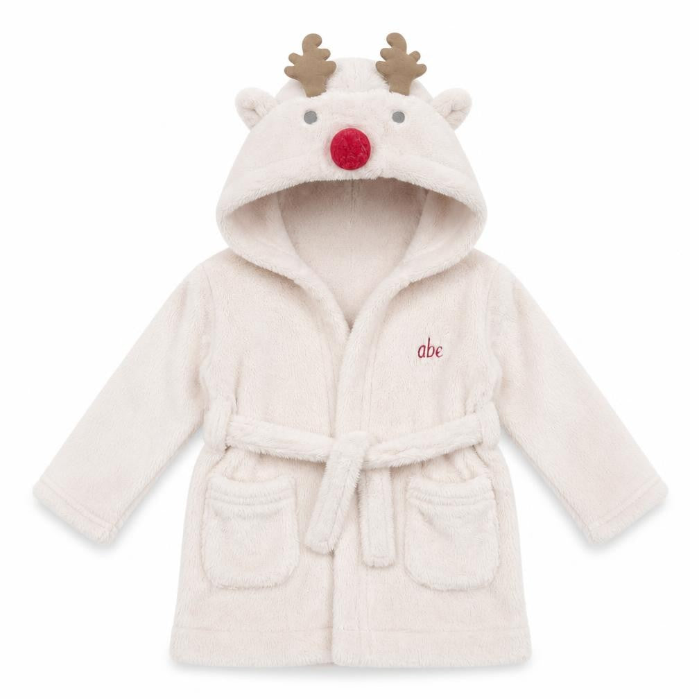 mamas & papas Girls Beige Animal Print Polyester  Gown Size 6-9 Months   - Reindeer Hood