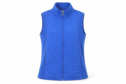 Front view of Roseanna women’s blue round neck polyester full zip jumper, size L