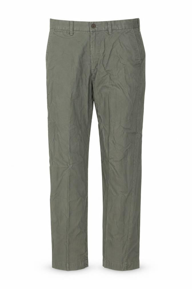 Marks and Spencer Womens Green  Cotton Trousers  Size 32 in L30 in Regular