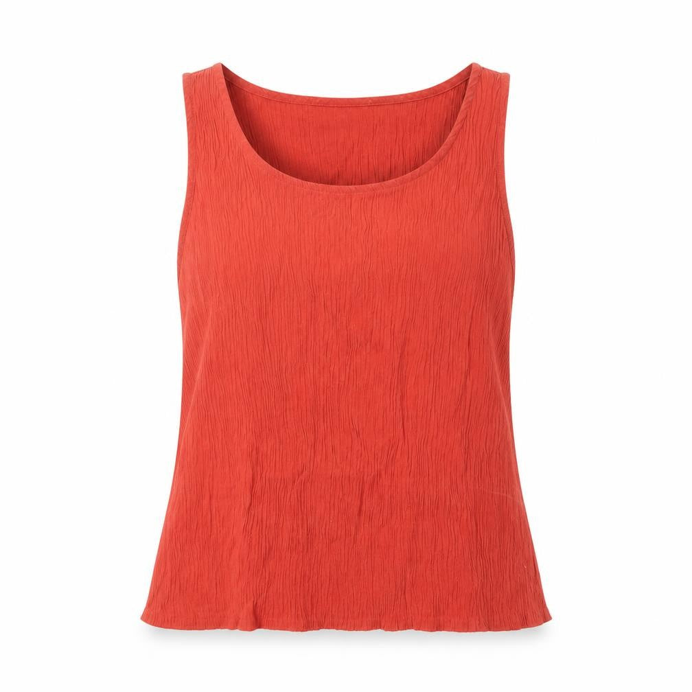 Compliments Womens Red  Polyester Basic Blouse Size M Round Neck