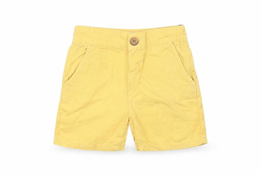 Front view of Preworn Baby Yellow Cotton Cropped Trousers, size 18-24, Months