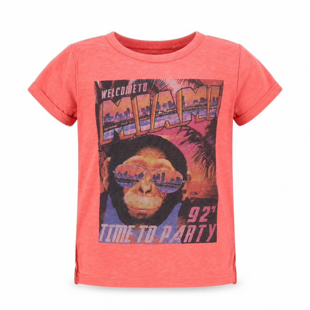 NEXT Girls Pink  Cotton Basic T-Shirt Size 3 Years Crew Neck  - Miami