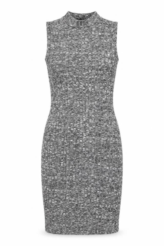Front view of Atmosphere women’s grey viscose pencil dress, size UK 10, halter