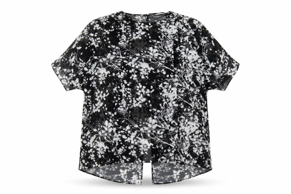 South Womens Black  Polyester Basic Blouse Size 12 Round Neck