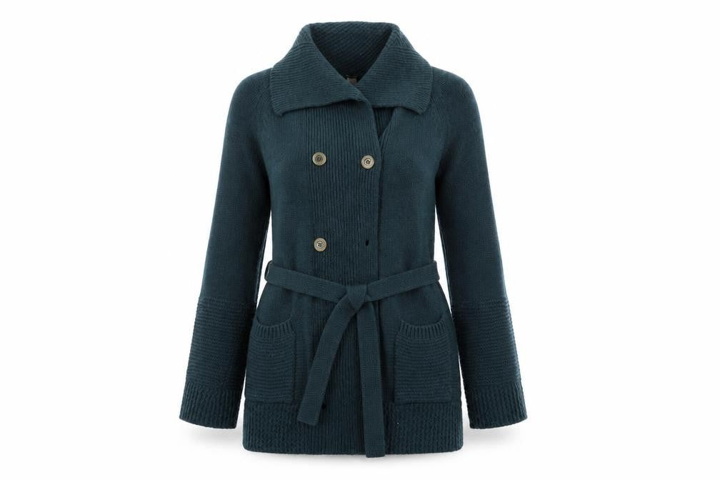 Front view of Next women’s grey overcoat coatigan, size UK 10