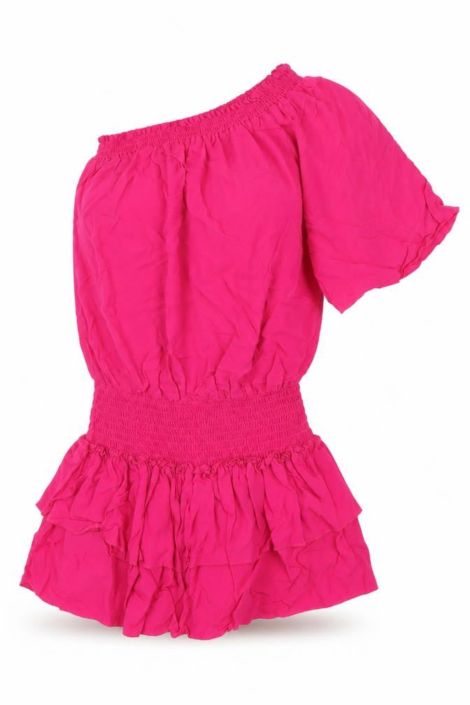 Buffalo Womens Pink  Viscose Fit & Flare  Size 10  One Shoulder