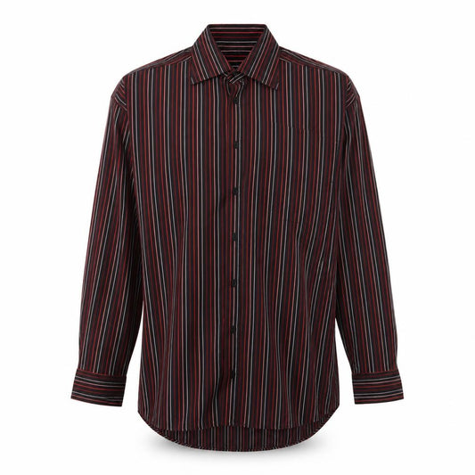 Front view of Ben Sherman men’s multicoloured striped cotton button-up, size 15, collared button