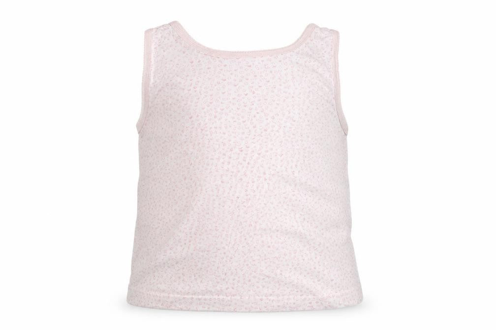 Primark Girls Pink Polka Dot 100% Cotton Cropped Tank Size 7-8 Years Round Neck