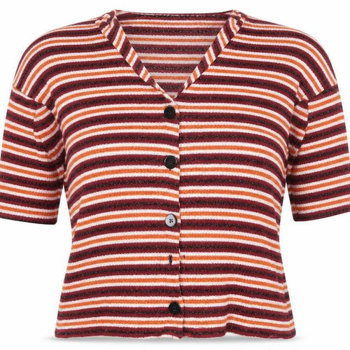 New Look  Womens Multicoloured V-Neck Striped Polyester Cardigan Jumper Size S