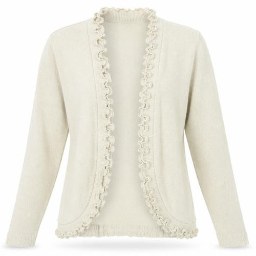 Just Elegance Womens Beige V-Neck  Acrylic Cardigan Jumper Size S