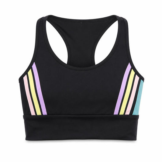 Front view of Primark men’s multicoloured polyamide cropped tank, size S, round neck