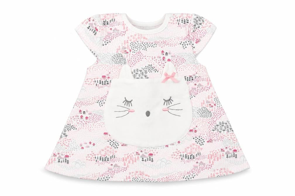 Juniors Girls White  Cotton A-Line  Size 0-3 Months  Round Neck
