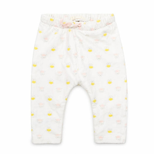 Preworn Girls White  Cotton  Pyjama Pants Size 3-6 Months
