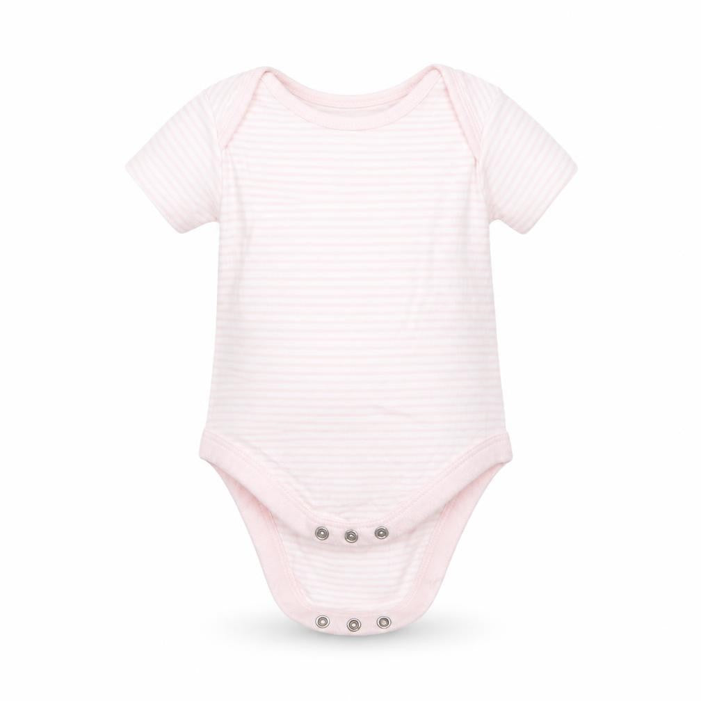 Mothercare Girls Pink Striped Cotton Babygrow One-Piece Size 0-3 Months