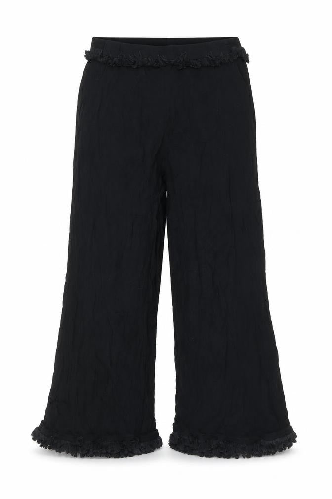 Topshop Womens Black  Viscose Trousers  Size 10 L22 in Regular