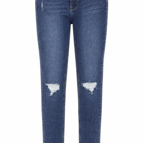 Denim & Co. Womens Blue  Cotton Straight Jeans Size 8 L27 in Regular