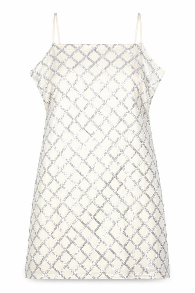 PARISIAN SIGNATURE Womens Ivory Argyle/Diamond Polyester A-Line  Size 10  Round Neck