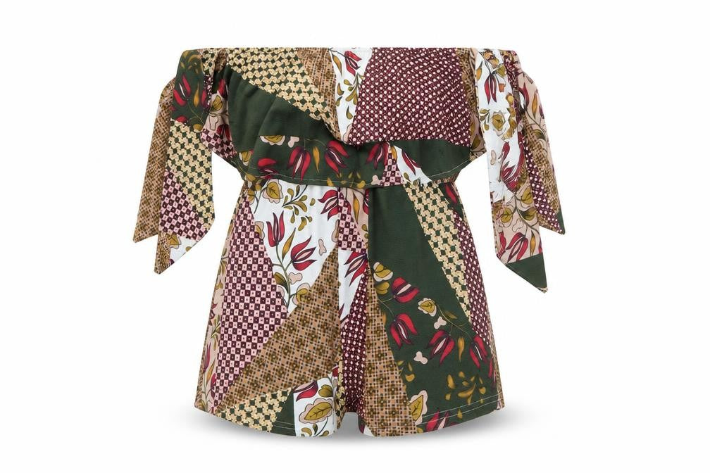 Preworn Womens Green Floral  Jumpsuit One-Piece Size M