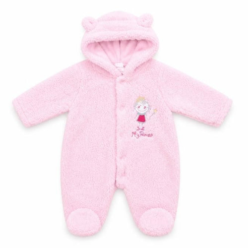 Little but Loud Baby Pink  Polyester Coverall One-Piece Size 0-3 Months