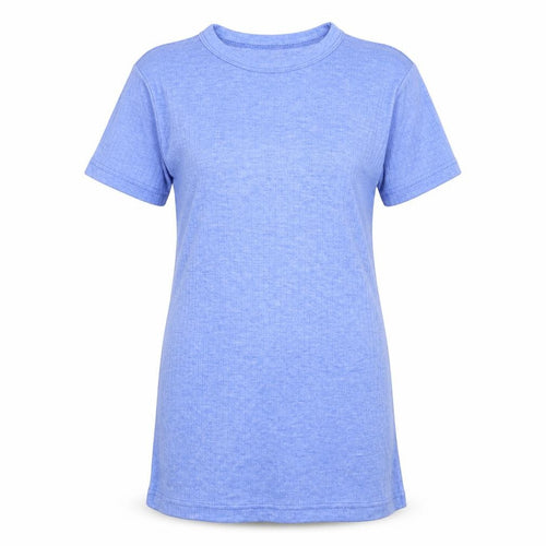 Click Workwear Womens Blue  Polyester Tunic T-Shirt Size M Round Neck - Sky Blue Soft Feel