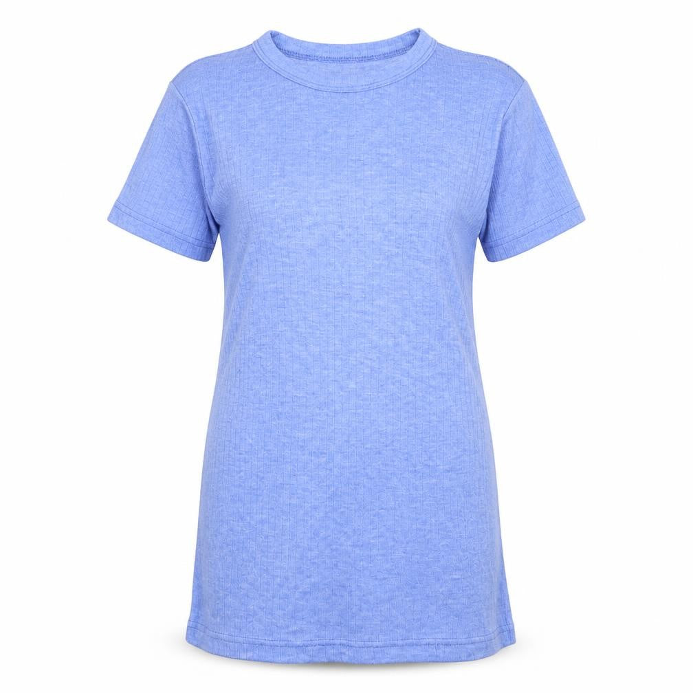 Click Workwear Womens Blue  Polyester Tunic T-Shirt Size M Round Neck - Sky Blue Soft Feel