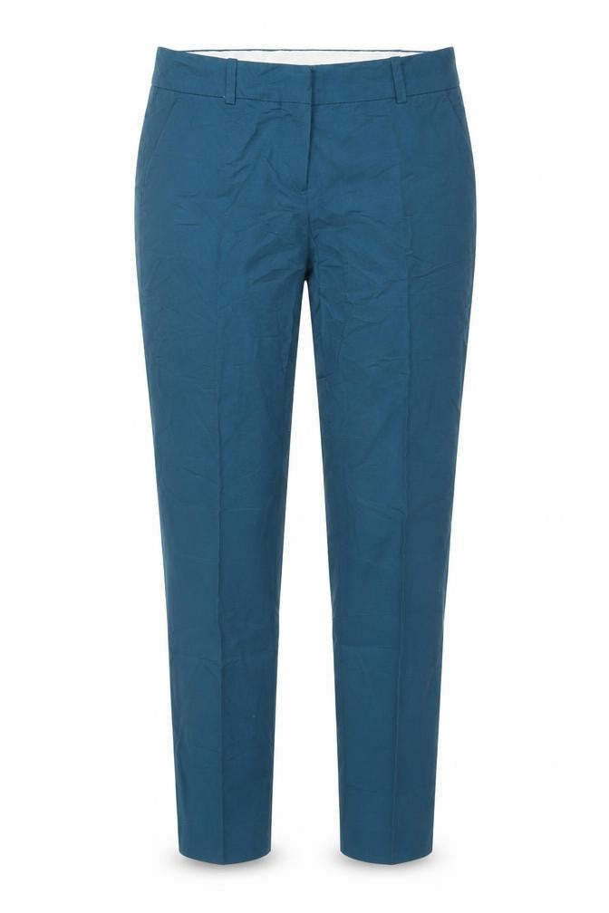 Warehouse Womens Blue  Cotton Blend Chino Trousers Size 8 L26 in Regular