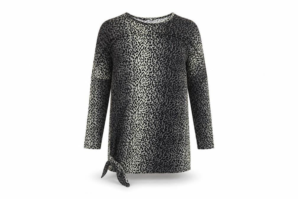 Pep&Co Womens Black Animal Print Viscose Shift  Size 14  Round Neck