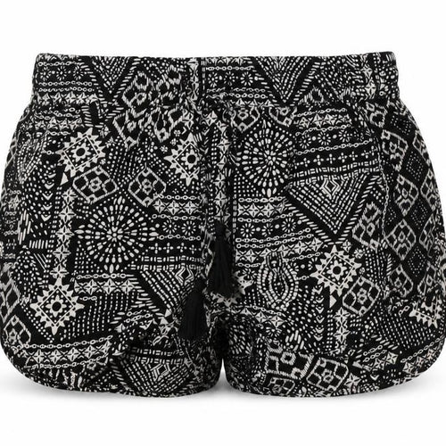 Primark Womens Black Geometric Viscose Bermuda Shorts Size 6 L3.5 in Regular