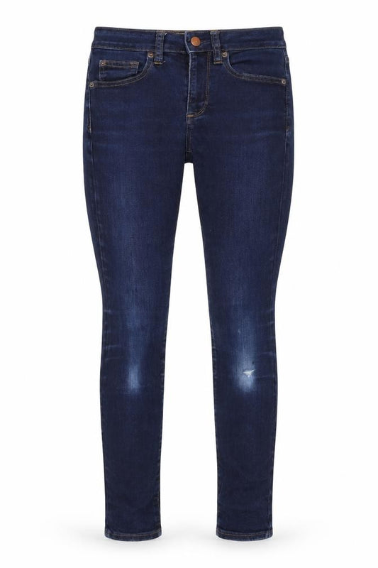 Front view of Gap women’s blue cotton skinny jeans, size UK 26, in, 28-inch leg regular