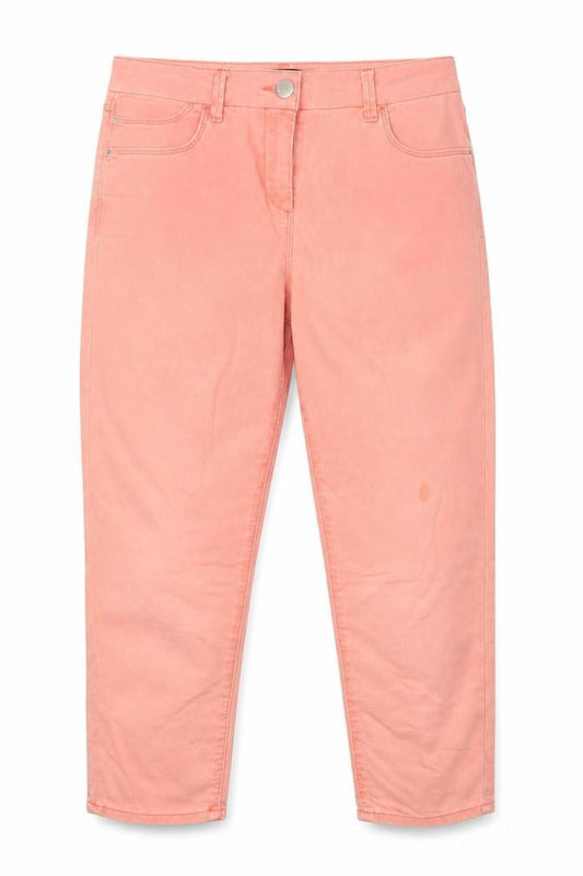 Front view of M7s women’s pink cotton cropped jeans, size UK 12, 23-inch leg regular