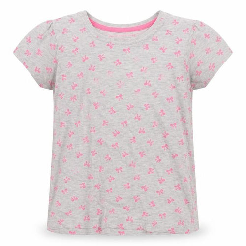 Young Dimension Girls Grey Floral Cotton Basic T-Shirt Size 7-8 Years Round Neck