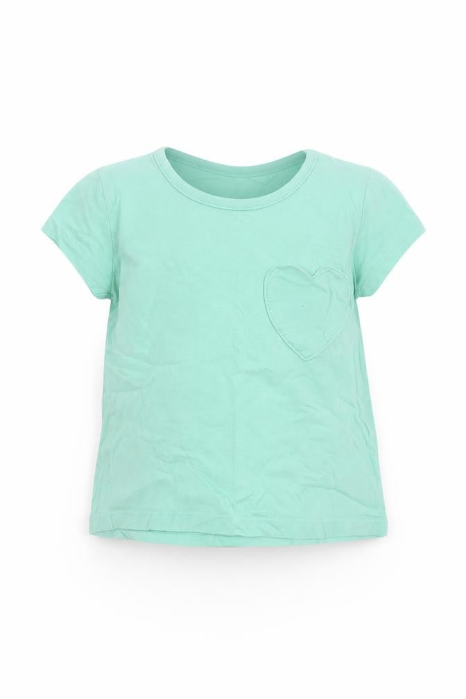 George Baby Green  Cotton Basic T-Shirt Size 6-9 Months Round Neck