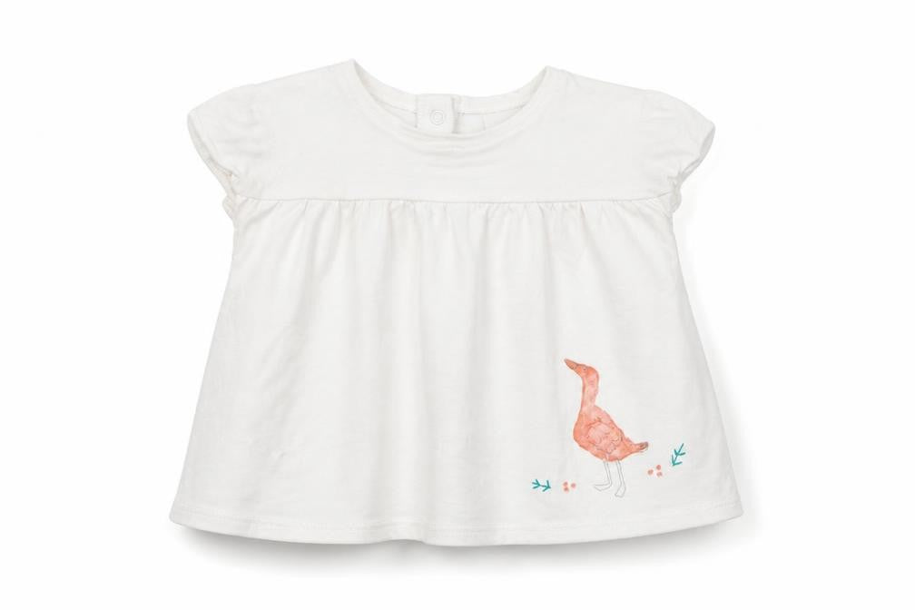 Front view of Next Baby White Cotton Basic Blouse, size 3-6, Months Crew Neck