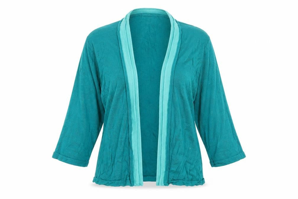 Peacocks Womens Green V-Neck   Cardigan Jumper Size 12