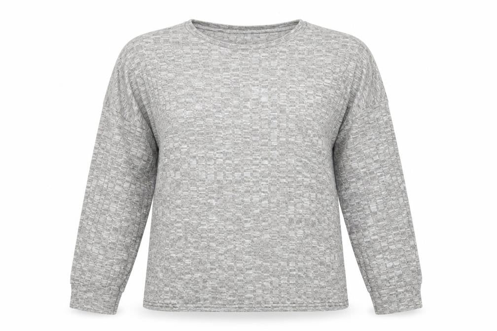 Front view of Nasty Gal women’s grey round neck polyester jumper, size L