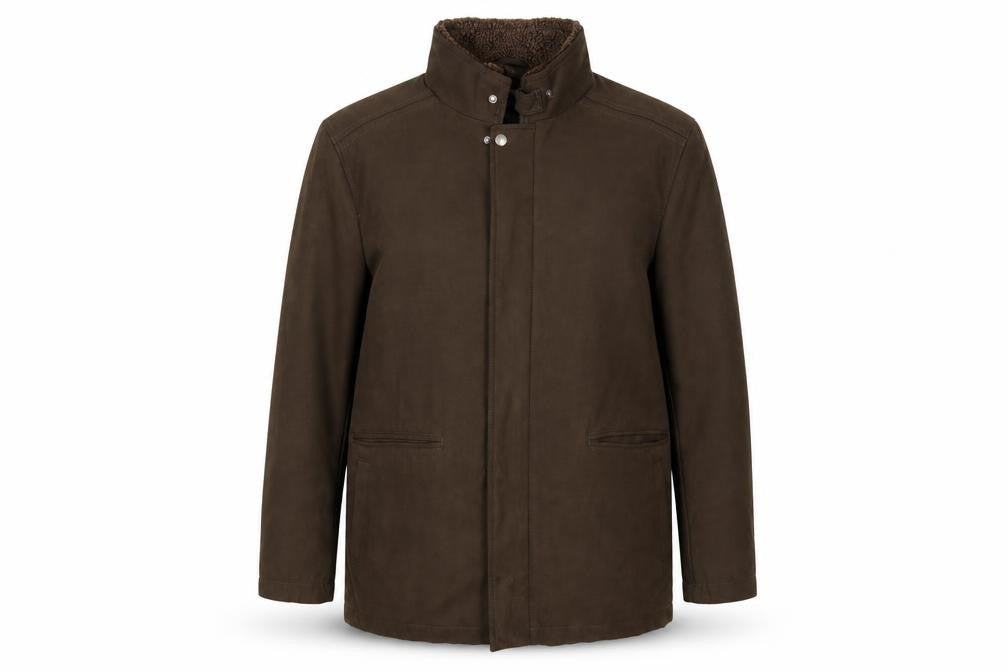 Front view of Marks & Spencer women’s brown overcoat jacket, size L