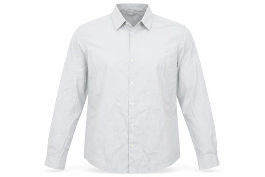 Front view of Very men’s green polyester button-up, size 17, collared