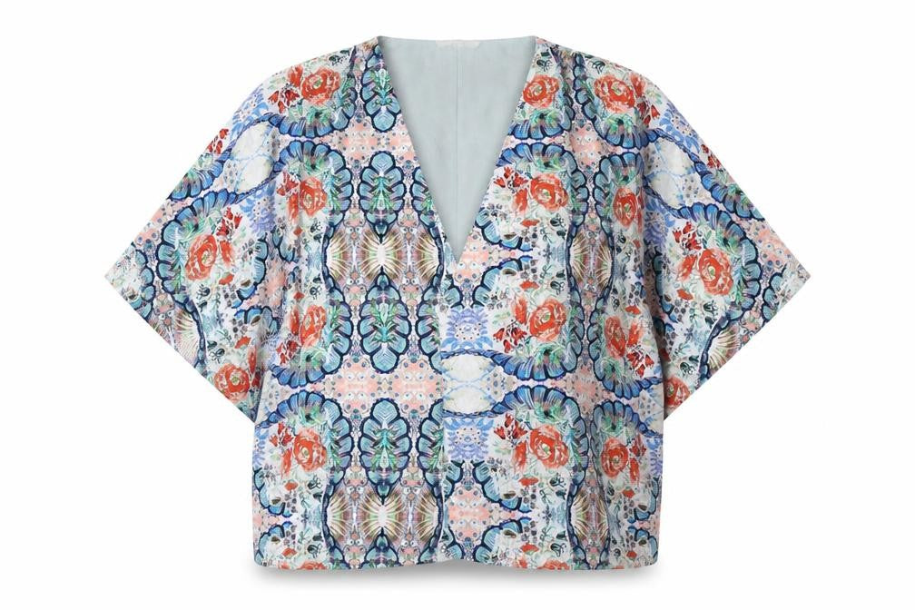 Yumi Womens Multicoloured Floral  Military Jacket Blazer Size 14