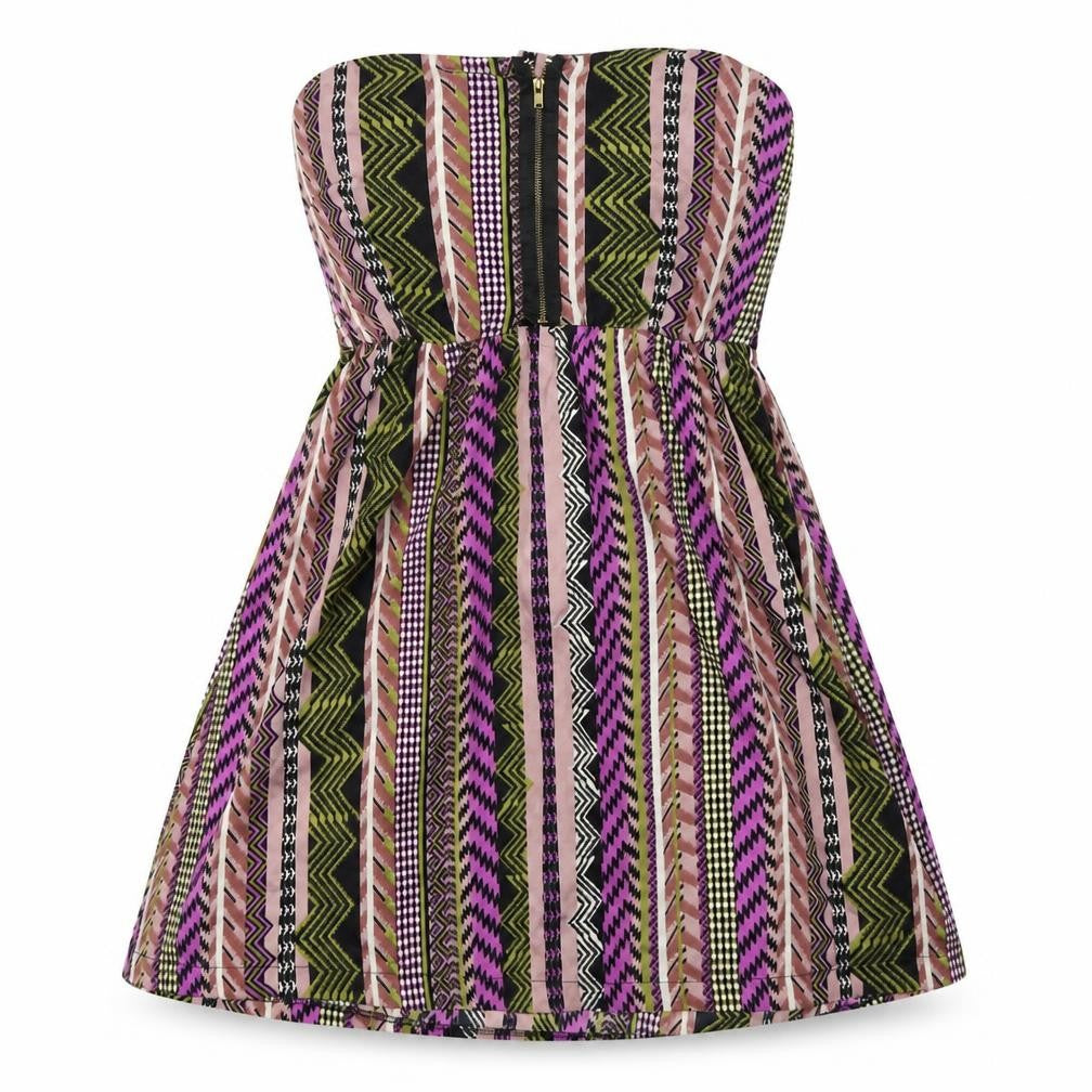 Mela Lover London Womens Multicoloured Geometric Polyester A-Line  Size 10  One Shoulder